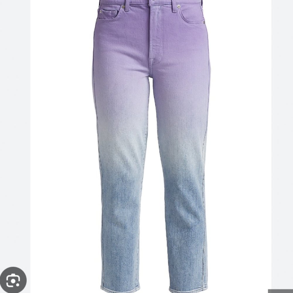 7 For All Mankind Gradient High Waisted Cropped Straight Leg Jeans sz27 NWT
